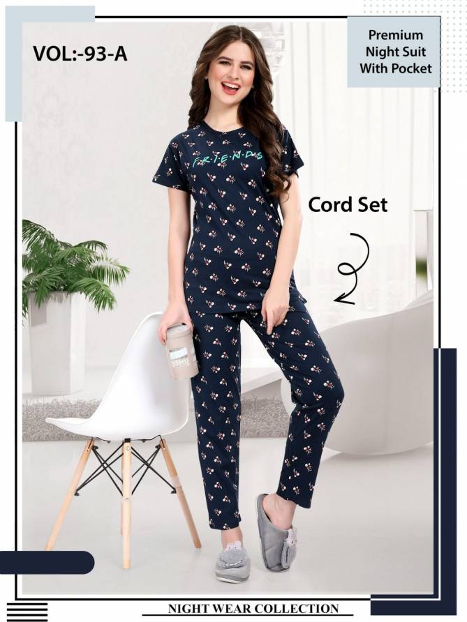 Summer Special Cord Set Vol 93 A Hosiery Cotton Night Suits
